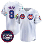 Chicago Cubs #8 Ian Happ White Jereymy 2025 Tokyo Series Limited Stitched Jersey