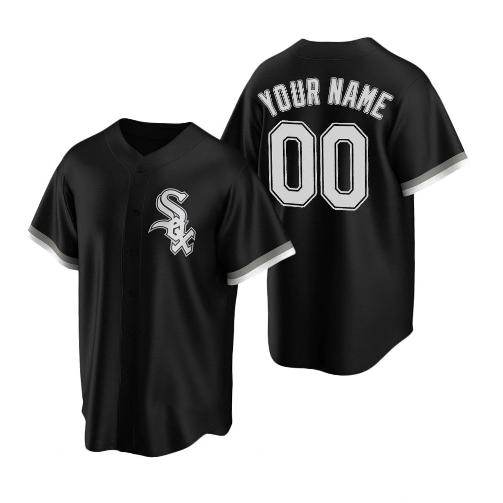 Custom Chicago White Sox Black Jereymy Stitched Cool Base Jersey