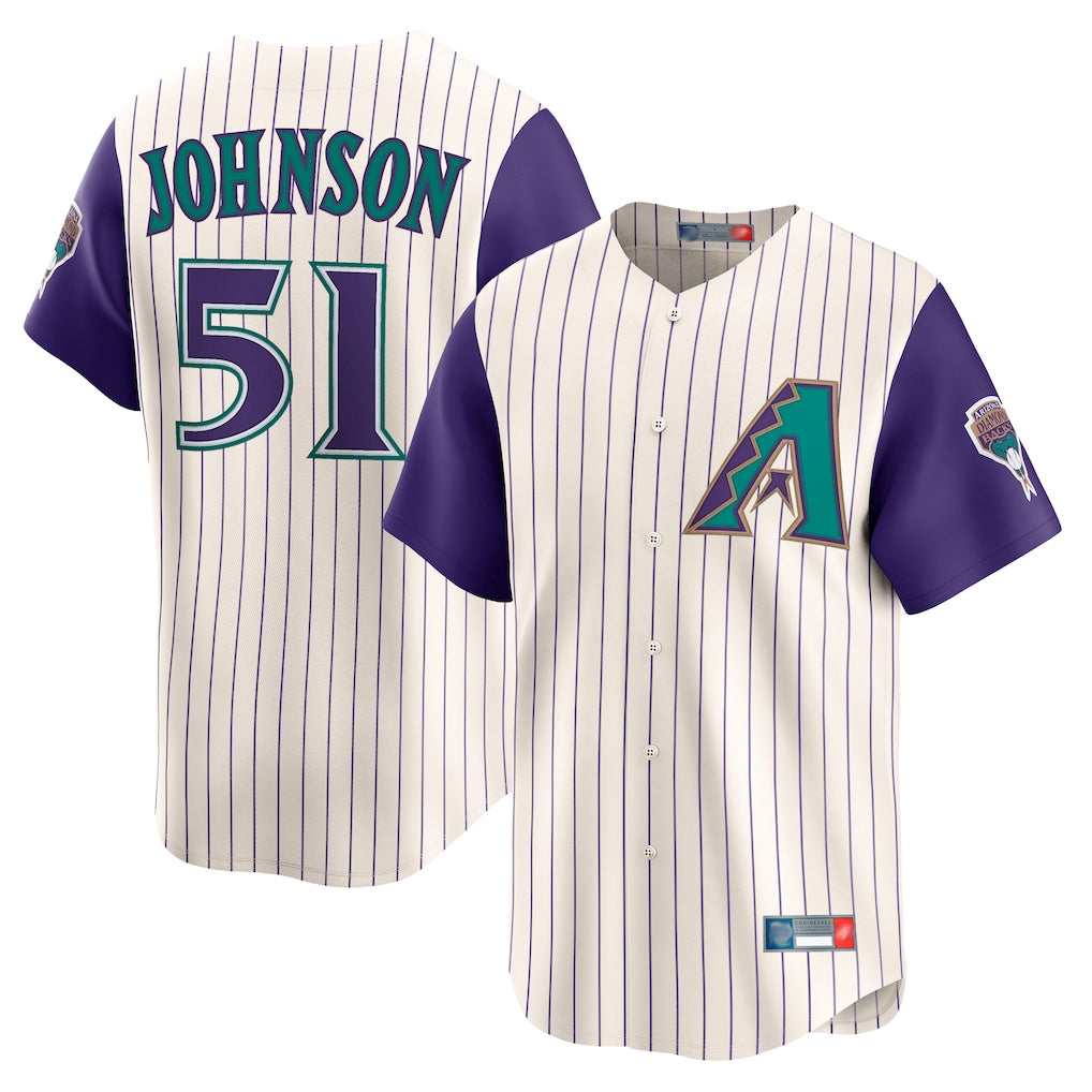 Arizona Diamondbacks #51 Randy Johnson Player Cream Jereymy Throwback Cooperstown Collection Limited Stitched Jerseys