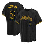 Atlanta Braves #3 Dale Murphy Player Black Jereymy Snake Skin City Home Game Stitched Jerseys