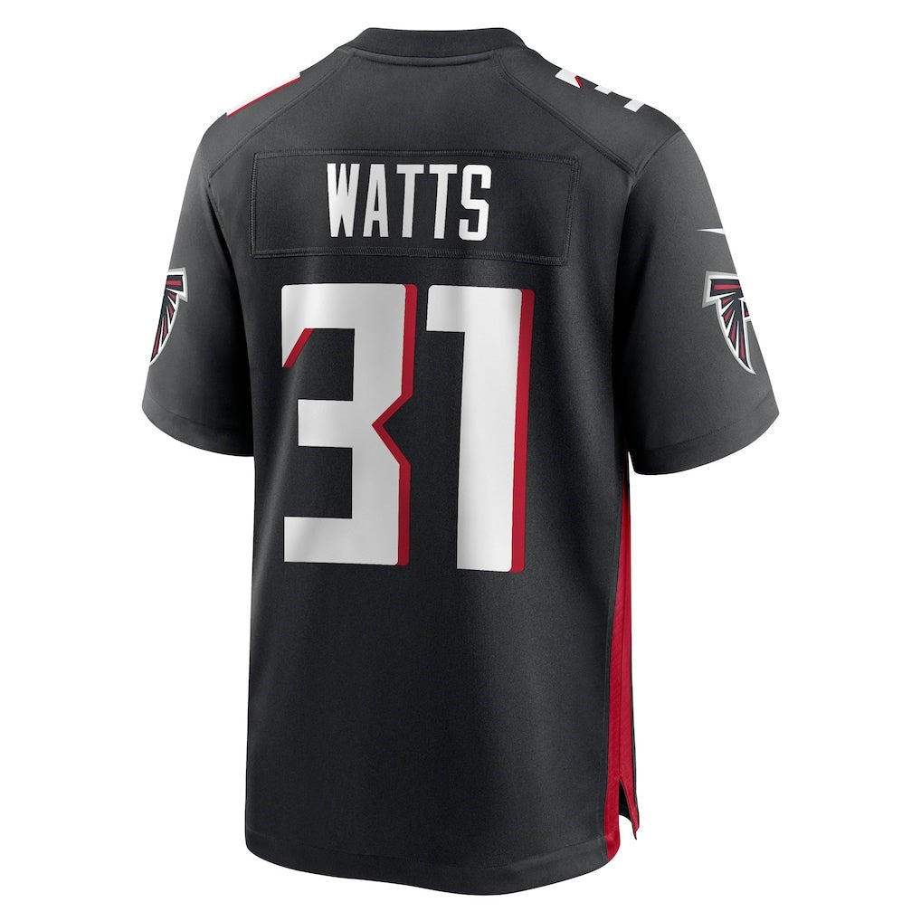 A.Falcons #31 Xavier Watts Black Jereymy Team Game Jersey