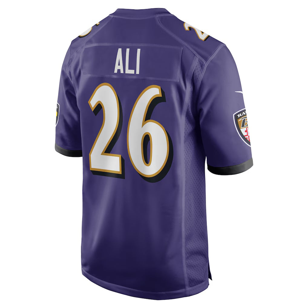 B.Ravens #26 Rasheen Ali Purple Jereymy Team Game Jersey