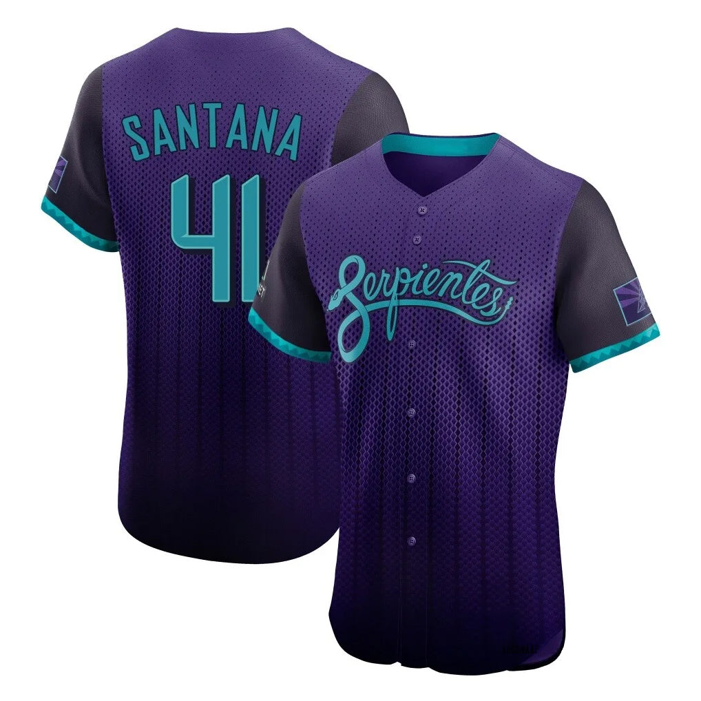 Arizona Diamondbacks #41 Carlos Santana Player Purple Jereymy City Connect Limited Elite Home Game Stitched Jerseys