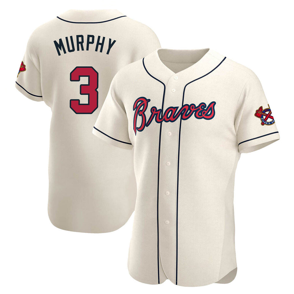 Atlanta Braves #3 Dale Murphy Player Cream Jereymy Limited Elite Home Game Stitched Jerseys