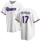 Texas Rangers #17 Nathan Eovaldi White Jereymy Cool Base Stitched Jersey