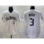 New York Yankees #3 Babe Ruth White Jereymy 'Gothic Legacy Edition' Vapor Premier Limited Stitched Jersey