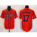 Detroit Tigers #17 Parker Meadows Orange Jereymy With Patch Cool Base Stitched Jersey