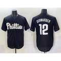 Philadelphia Phillies #12 Kyle Schwarber Black Jereymy Lights Out Limited Stitched Jersey