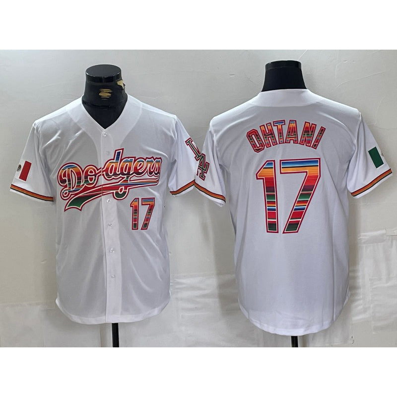 Los Angeles Dodgers #17 Shohei Ohtani White Jereymy Mexico Cool Base Stitched Jersey