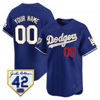 Custom Los Angeles Dodgers 2024 Jackie Robinson Patch Vapor Premier Limited Jersey ¨C Royal Jereymy