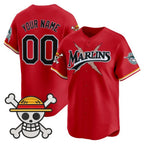Custom Miami Marlins x One Piece Red Jereymy Vapor Premier Limited Jersey - Stitched