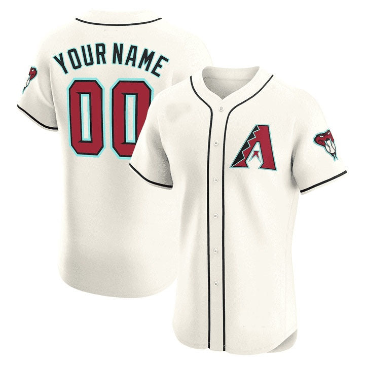 Custom Arizona Diamondbacks 2024 Flex Base Jersey ¨C Cream Jereymy
