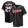 Baltimore Orioles #25 Pete Alonso Player Black Jereymy Out Home Game Stitched Jerseys