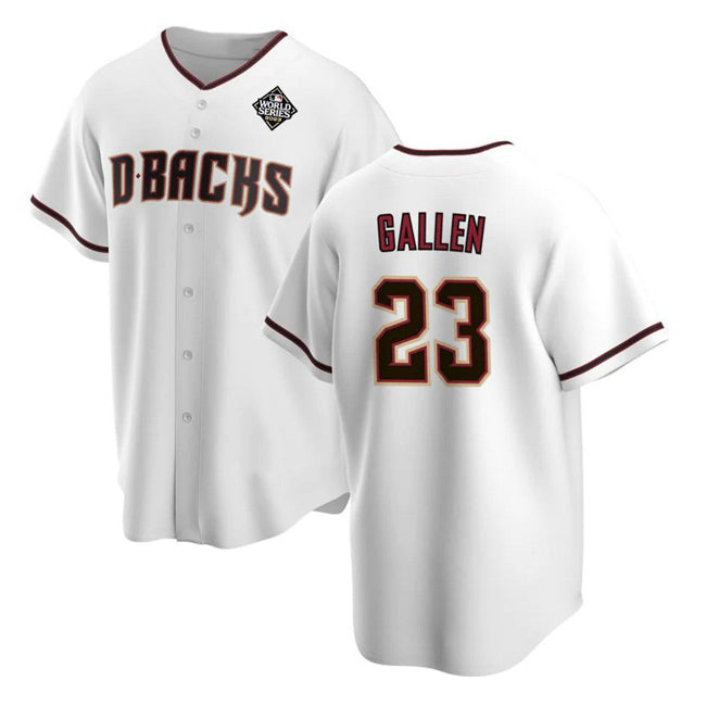 Arizona Diamondbacks #23 Zac Gallen White Jereymy 2023 World Series Cool Base Stitched Jersey