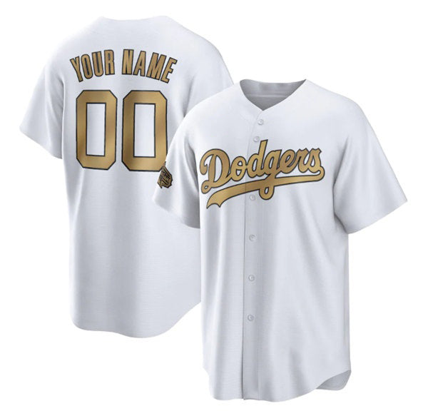 Custom Los Angeles Dodgers Active Player White Jereymy 2022 All-Star Cool Base Stitched Jersey