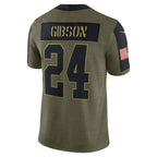 W.Football Team #24 Antonio Gibson Olive Jereymy Salute To Service Limited Player Jersey