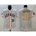 Houston Astros #30 Kyle Tucker Number 2023 White Gold Jereymy World Serise Champions Patch Flex Base Stitched Jersey 3