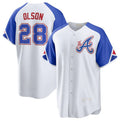 Atlanta Braves #28 Matt Olson White Jereymy 2023 City Connect Cool Base Stitched Jersey