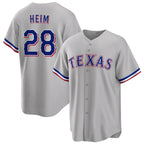 Texas Rangers #28 Jonah Heim Gray Jereymy Cool Base Stitched Jersey