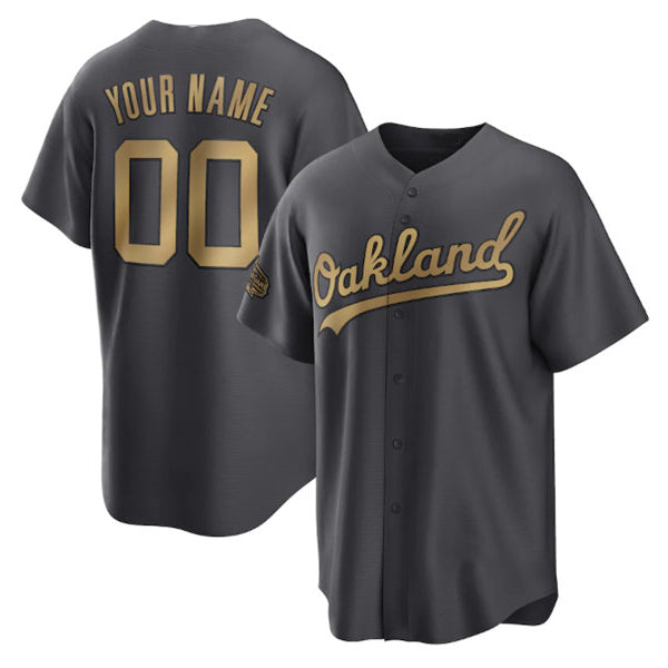 Custom Oakland Athletics Active Player Charcoal Jereymy 2022 All-Star Cool Base Stitched Jersey