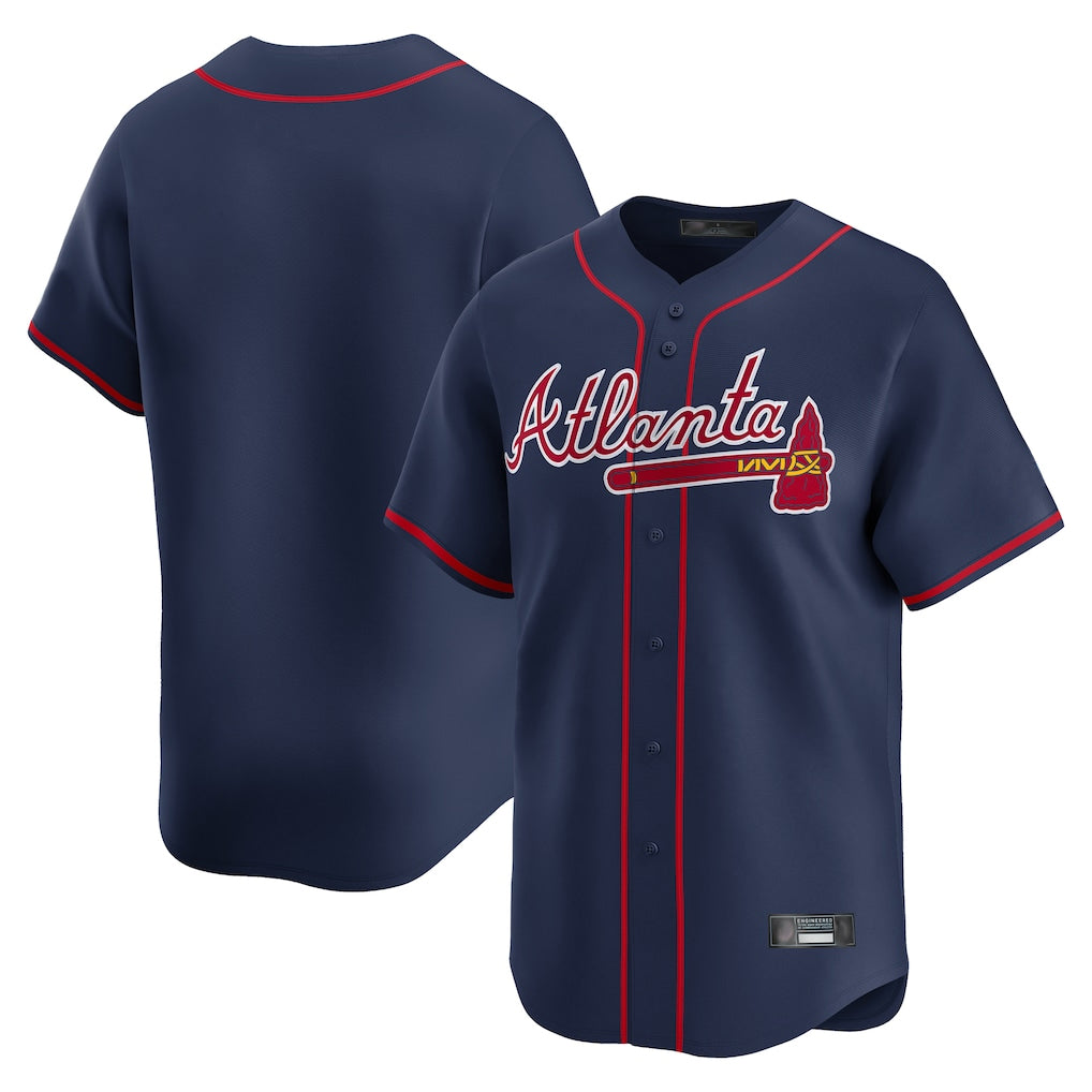 Atlanta Braves Navy Jereymy Limited Home Game Blank Player Stitched Jerseys