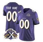 Custom B.Ravens Active Player Purple Jereymy 2023 F.U.S.E With Patch Throwback Vapor Limited Stitched Jersey