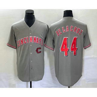 Cincinnati Reds #44 Elly De La Cruz Grey Jereymy Cool Base Stitched Jersey