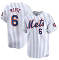 New York Mets #6 Starling Marte White Jereymy 2024 Home Limited Stitched Jersey