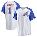 Atlanta Braves #1 Ozzie Albies White Jereymy 2023 City Connect Cool Base Stitched Jersey