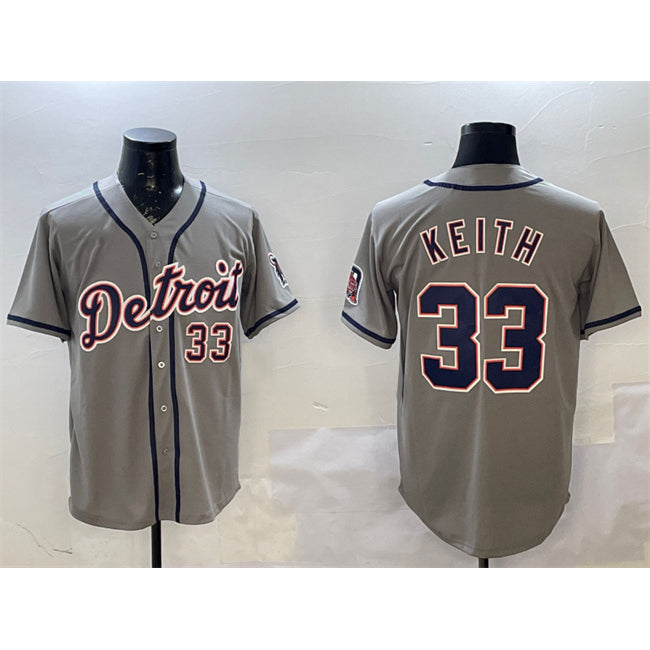Detroit Tigers #33 Colt Keith Gray Jereymy Cool Base Stitched Jersey