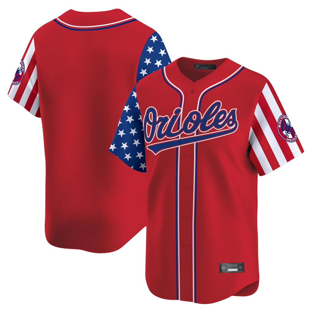 Baltimore Orioles Red Jereymy Independence Day Vapor Premier Limited Home Game Blank Player Stitched Jerseys