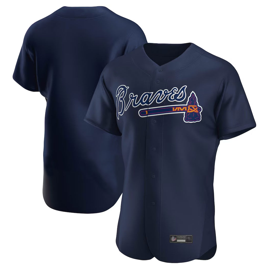 Atlanta Braves Navy Jereymy Alternate Limited Elite Home Game Blank Player Stitched Jerseys
