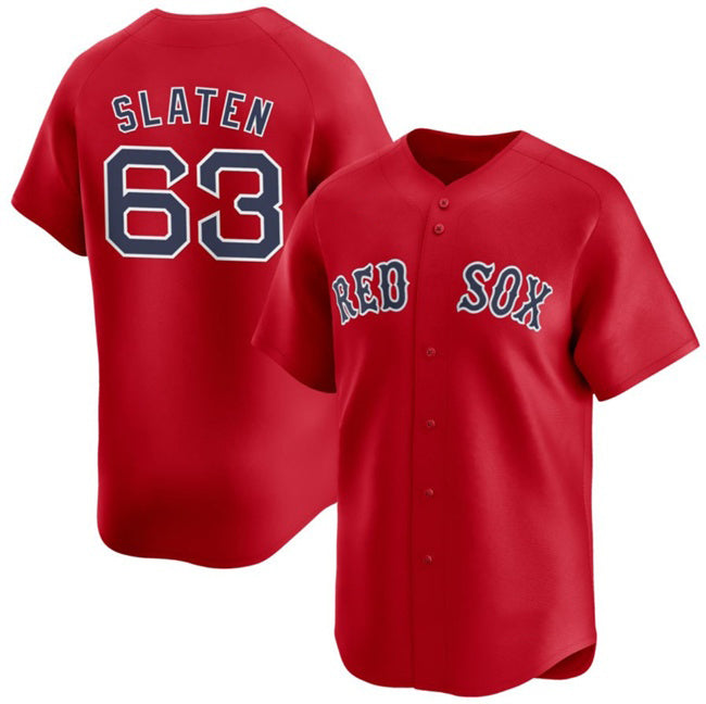 Boston Red Sox #63 Justin Slaten Red Jereymy 2025 Alternate Limited Stitched Jersey