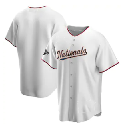 Washington Nationals White Gold Jereymy 2019 World Series Champions Blank Cool Base Jersey