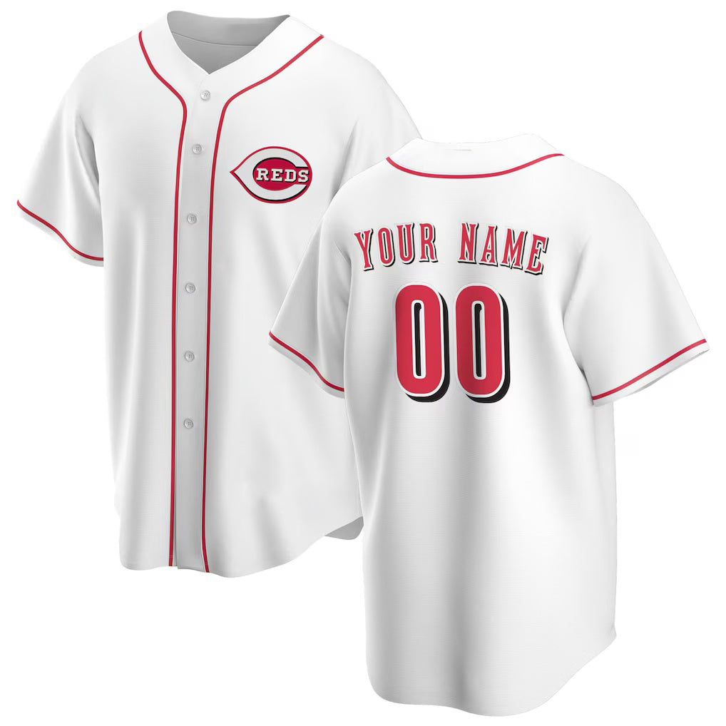 Custom Cincinnati Reds White Jereymy Home Replica Jersey