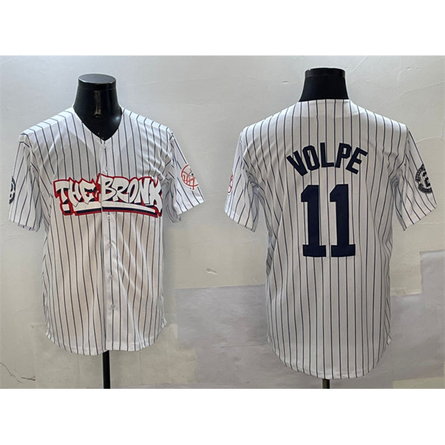 New York Yankees #11 Anthony Volpe White Jereymy Bronx Graffiti Vapor Limited Stitched Jersey