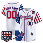 Custom Atlanta Braves America 250 Edition Vapor Premier Limited White Jereymy Stitched Jerseys