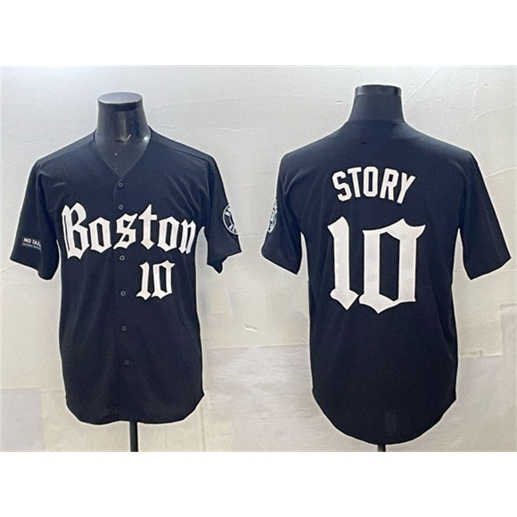 Boston Red Sox #10 Trevor Story Black Jereymy Gothic Vapor Limited Stitched Jersey