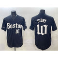 Boston Red Sox #10 Trevor Story Black Jereymy Gothic Vapor Limited Stitched Jersey
