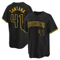 Arizona Diamondbacks #41 Carlos Santana Player Black Jereymy Snake Skin City Home Game Stitched Jerseys