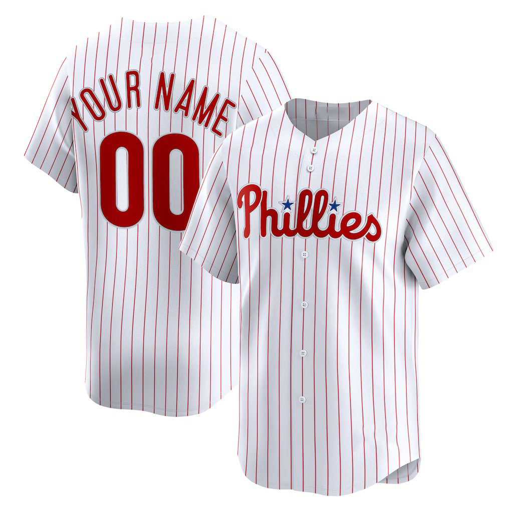 Custom Philadelphia Phillies White Jereymy HHome Limited Jersey