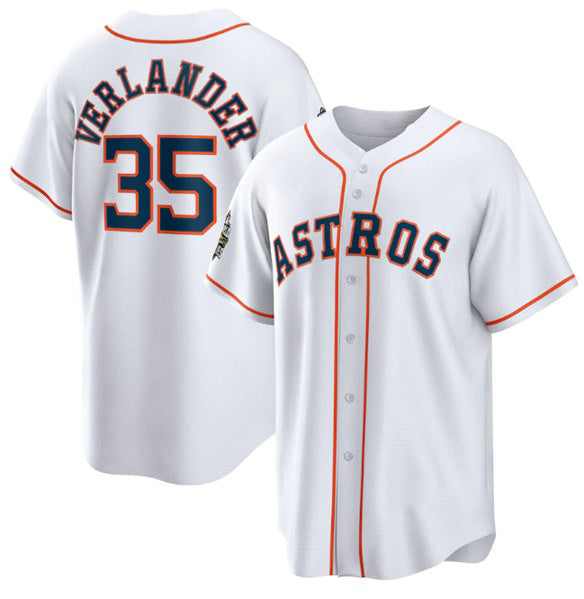 Houston Astros #35 Justin Verlander White Jereymy 2022 World Series Home Stitched Jersey