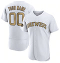 Custom Milwaukee Brewers Active Player White Jereymy 2022 All-Star Flex Base Stitched Jersey 2
