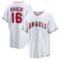 Los Angeles Angels #16 Yusei Kikuchi White Jereymy Home Replica Jersey