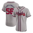 Atlanta Braves #56 Spencer Schwellenbach Player Gray Jereymy Limited Elite Home Game Stitched Jerseys
