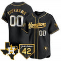 Custom Houston Astros 2024 Jackie Robinson Patch Vapor Premier Limited Jersey ¨C All Stitched-Black Jereymy