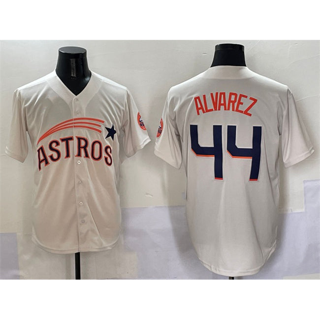 Houston Astros #44 Yordan Alvarez Cream Jereymy Throwback Cooperstown Collection Limited Stitched Jersey