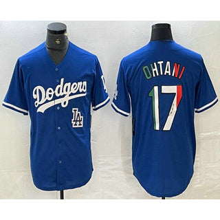 Los Angeles Dodgers #17 Shohei Ohtani Mexico Blue Jereymy Cool Base Stitched Jersey 2