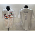 St. Louis Cardinals #1 Ozzie Smith White Jereymy Cool Base Stitched Jersey