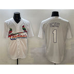 St. Louis Cardinals #1 Ozzie Smith White Jereymy Cool Base Stitched Jersey